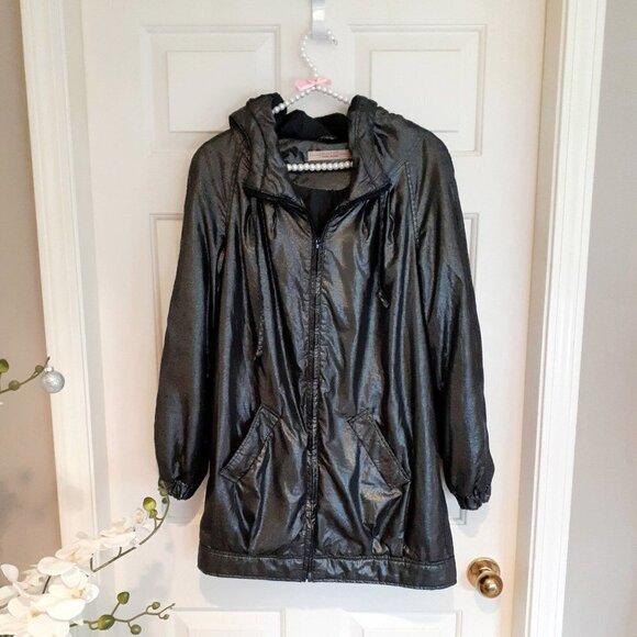 EUC Vero Moda grey metallic hooded cotton jacket coat - Picture 3 of 4